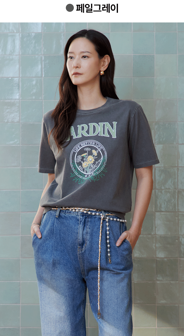 ○[LBL X NICE CLAUP] 26SS 자르뎅 피그먼트 티셔츠 3종